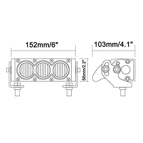 Lightronic 6 Inch 30W 6000K Cool White Super Bright Wide Driving Beam Off-Road Single Row Led Light Bar For Power Sports, Car & Truck, Ip69 Waterproof Rating, Plus Spot Beam Transformed Lens, 1-Piece #TOP1