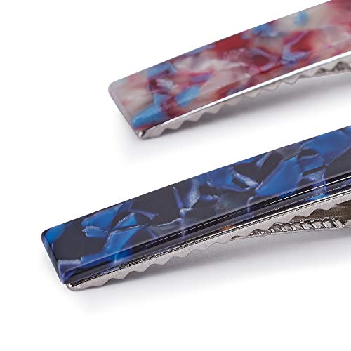 Acrylic Resin Hair Barrettes Alligator Hair Clips - 8Pcs Duckbill Hair Clips Marble Pattern Hairpins Geometric Clips For Women Girls Hair Accessories Birthday Christmas Valentines Day Gifts #TOP2