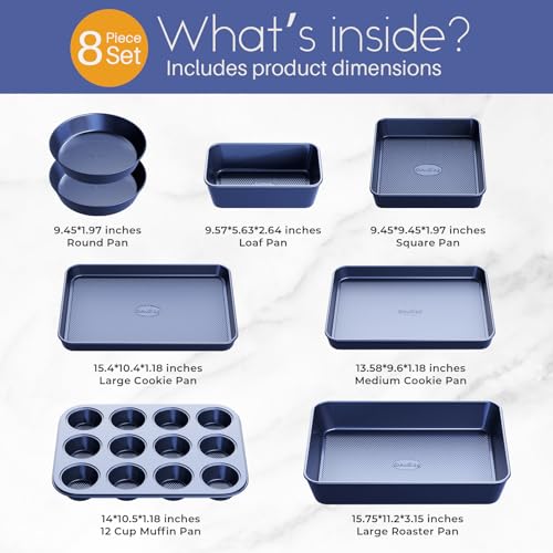 Baking-Pans-Set-8-Piece-Bakeware-Sets-Baking-Sets-for-Cooking-Nonstick-Oven-Pan-Set-Baking-Sheet-Set-Cookie-Sheets-for-Baking-Muffin-Pan-Cookie-Sheets-Ceramic-Coated-Blue Baking Pans Set 8 Piece Bakeware Sets Baking Sets for Cooking Nonstick Oven Pan Set Baking Sheet Set Cookie Sheets for Baking Muffin Pan Cookie Sheets Ceramic Coated Blue