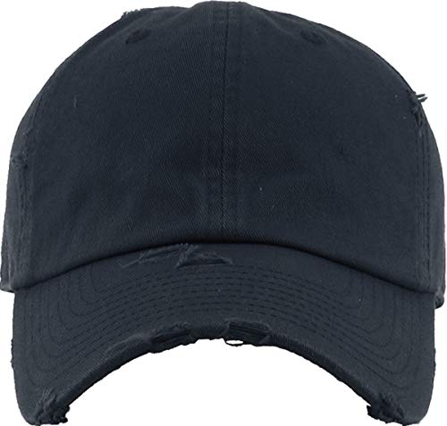 Distressed Baseball Cap Kb4005 / Custom Hats/Embroidery Hats/Monogram Hats/Custom Caps (Navy) #TOP1