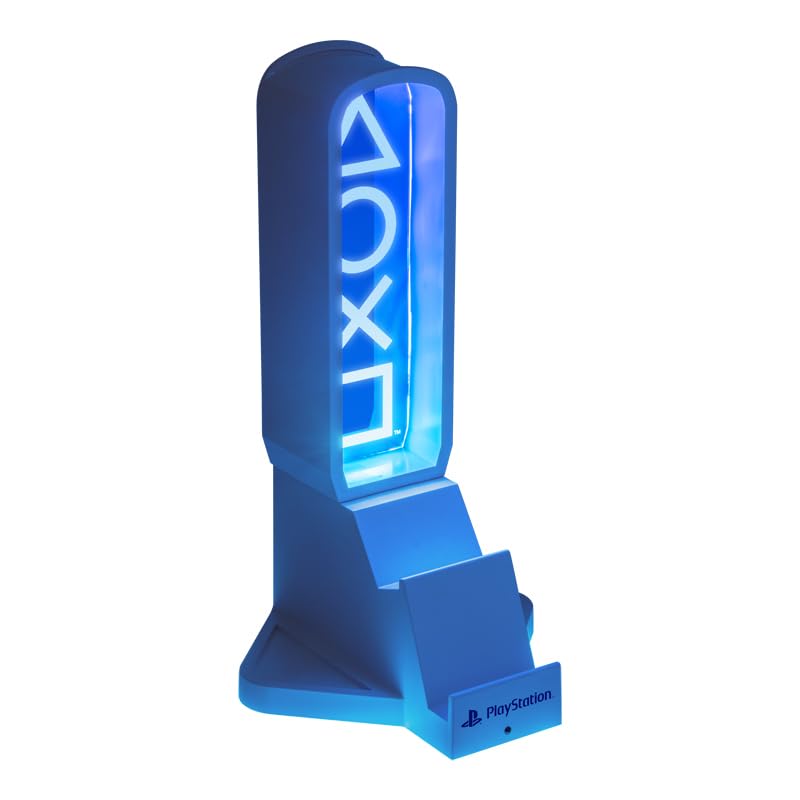 Paladone PlayStation 3-in-1 hoofdtelefoonstandaard en technisch oplaadstation met console controller-houder en 2 USB-C-poorten, RGB-kleurwisselend lichtpaneel, officieel gelicentieerd cadeau voor - Afbeelding 6