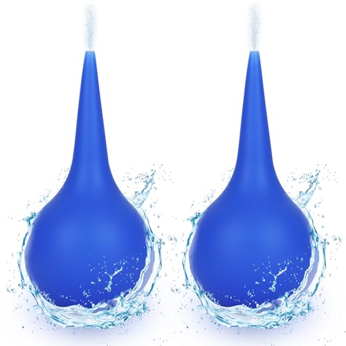 LOPHE Ohrendusche für Babys, 2x30ml Ohrenreiniger Ohr Waschen Squeeze Birne, Schonender und Wiederverwendbarer Silikon, Ohren Reinigung Set für Kinder und Erwachsene