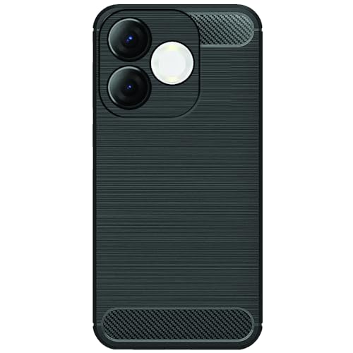 Image of Amazon Brand - Solimo ITEL A80 5G Back Cover | Back Case for ITEL A80 5G | Carbon Fibre Rugged Armour (Black)