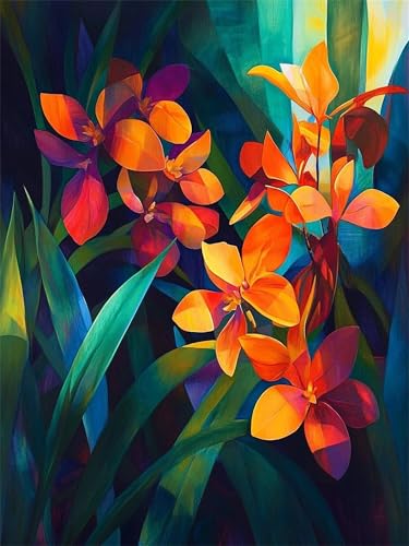 Peinture par numéro adulte fleur abstrait loisirs créatifs