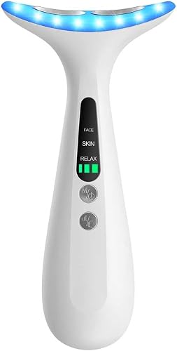 RNAIX Portable Neck Facial Massager, Constant Temperature Heat & Vibration, USB 