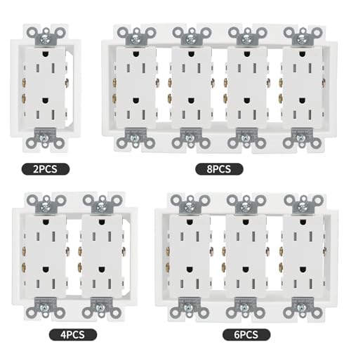 10pcs BE2 Electrical Outlet Box Extender with 40 Screws, Two Gang Power Switch Receptacles Accessories,2-Gang Box Electrical Power Outlet Box Extender (SLK2) (10)