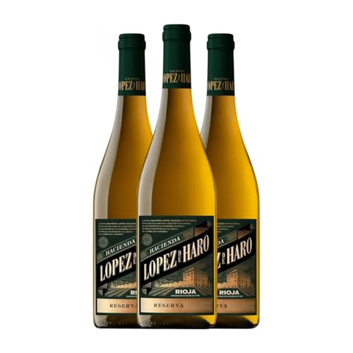 Hacienda López de Haro Blanco Rioja Reserva 75 cl Vino blanco (Caja de 3 Botellas de 75 cl)