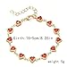 TACBSP Heart Bracelet for Women - Red, Modern, Dainty Gold Heart Charm Bracelet - 6.5 inches, Lobster Claw Clasp