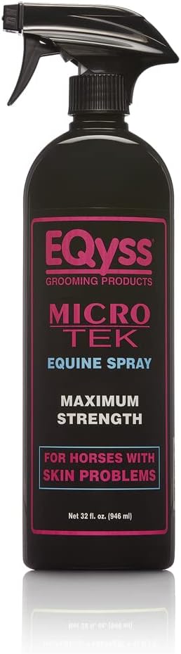 EQyss Micro-Tek Equine Itch Relief Spray – Soothes Irritated Skin, Stops Itching, Scratching, Rubbing – for all Horses, Ponies, Mares, Foals (32 oz)