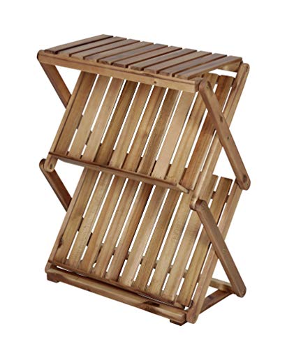 Captain Stag UP-2640 Storage Shelf, Wooden Rack, Shoe Rack, 2 Tiers, Entrance Rack, W 20.3 x D 9.8 x H 25.2 inches (515 x 250 x 640 mm), CS Classics