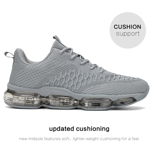 Image of Socviis Men's Air Cushion Running Shoes Breathable Tennis Fashion Sneakers Non Slip Workout Casual Sport Shoes Gym Training Comfortable Walking Shoes