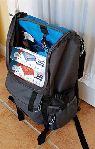 Blue Gingham Picnic / Party Plastic Tablecloth Roll, Disposable Picnic Colored Table Cloth On A Roll With Self Cutter Box,Cut Tablecloth To Your Own Table Size,Indoor/Outdoor, By Clearly Elegant #TOP6