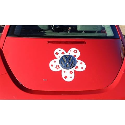 Bling My Bug Magnetic VW Beetle Decal Red Daisy Cover