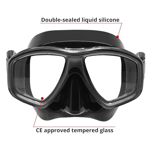 SAEKODIVE AquaFlex Diving Mask - Anti-Fog Tempered Glass, Panoramic Wide View, Anti-Leak Silicone Skirt - Scuba Diving, Snorkeling, Freediving, Spearfishing Gear for Adults (Clear/White) by Saekodive - Image 2