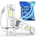 Marsauto H3 Led Bulb Fog Light Bulbs, 600% High Bright H3ll Fog Lights Led, 6500K White Strong Penetration,1:1 Mini Szie Plug & Play H3 Fog Bulb for Car, Truck, SUV, Side Marker & Parking Light Combos