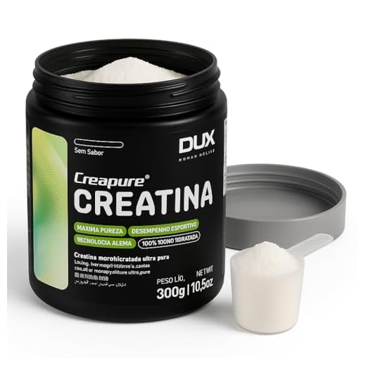 Creatina Creapure 300g monohidratada 100% Pote 300g | Dux Nutration Suplementação ganho muscular hipertrofia