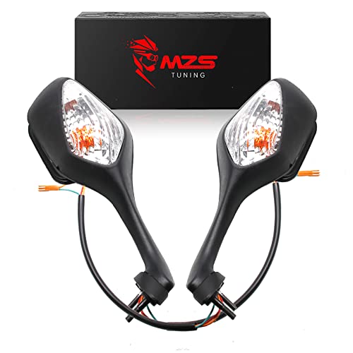MZS Motorcycle Mirrors Turn Signals Rear View Compatible with CBR1000RR CBR 1000RR SC59 2008-2017 (Black)
