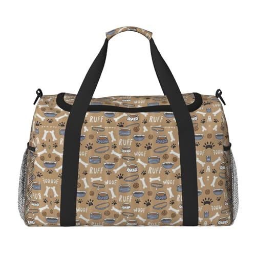 Sac de voyage grande capacité pour ranger toutes vos affaires avec motif pattes de chien