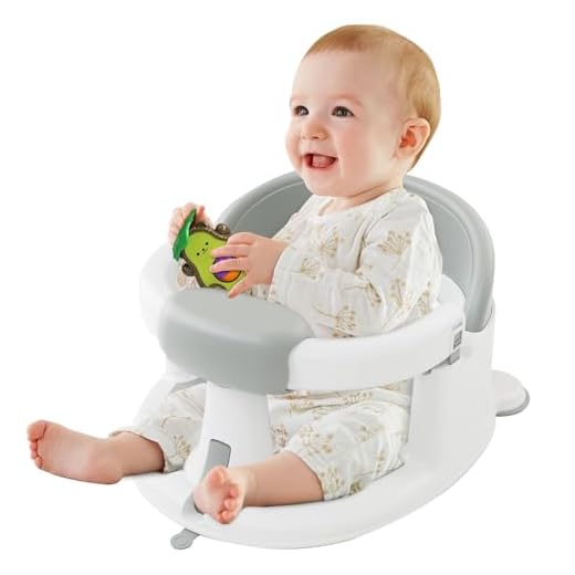 ONTHEWEI Baby Bath Seats for Babies Sitting Up, Non-Slip Baby Bathtub with 3 Suction Cups, Safe & Comfortable Toddler Bath Seat Ideal for Baby Bath/Shower Support, Stable Design, Grey (6-24 Months)