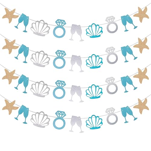 4 Pcs Last Toast on The Coast Bachelorette Decorations Garland – Coastal Party Decor, Blue Bachelorette Party Supplies, Beach Banner by Mayting - Used condition - US$6.75