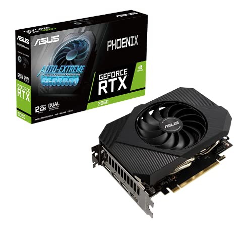 ASUS Phoenix GeForce RTX 3060 12G V2 Gaming Grafikkarte (LHR (Lite Hash Rate), Nvidia RTX3060, 12GB GDDR6 Speicher, PCIe 4.0, HDMI 2.1, DisplayPort 1.4a, PH-RTX3060-12G-V2), 90YV0GB4-M0NA10