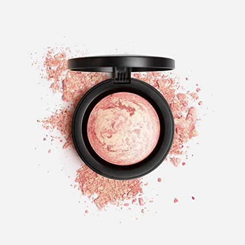 Mirenesse Marble Mineral Blush Face Powder, Baked Mineral Powder Blush & Highlighter, Natural Glow Finish, Soft Velvet Texture, Vegan & Toxin Free, 1 Paros Pink 0.42oz
