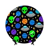 Vortithora Plato decorativo de 10 pulgadas con diseño de planetas alienígenas con soporte, elegante placa de pared para decoración del hogar