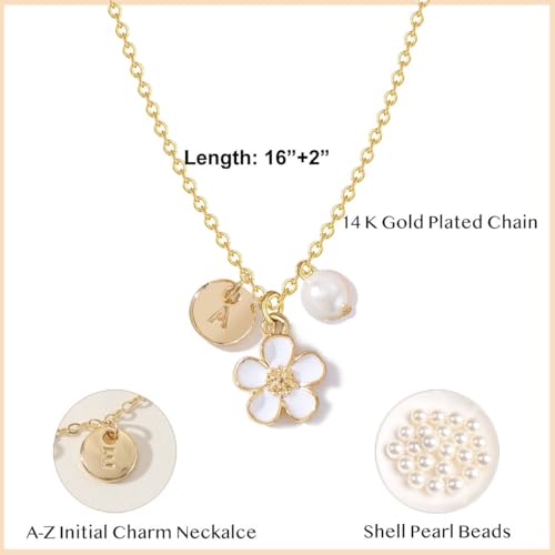 Image of Initial A-Z Letter Necklace for Flower Girl,14K Personalized Proposal Gifts for Flower Girl On Wedding Bridal Shower Party