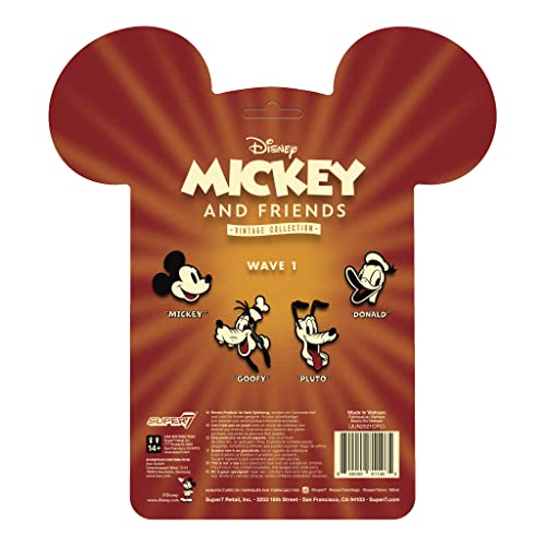 Super7 Disney Vintage Collection Pluto 3.75 In Reaction Figure #TOP3