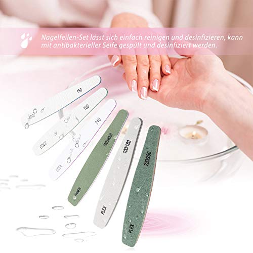 Nagelfeile, 6 Stück Professionelle Nagelfeilen Set für natürliche Nägel und Gelnägel, Doppelseitige Nagelfeilen Buffer… – Bild 8