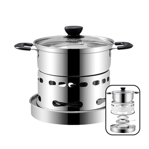 STGBCST Hornillo de alcohol portátil de acero inoxidable Hornillo de camping Hornillo de camping Hornillo de alcohol Interior adecuado para interiores y camping (tipo de fuego ajustable: 20 cm)