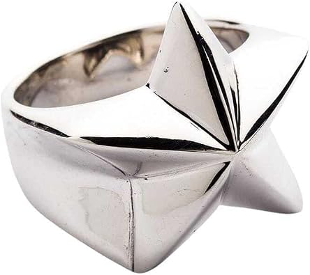 Bikerringshop Sterling Silver Mens Star Ring