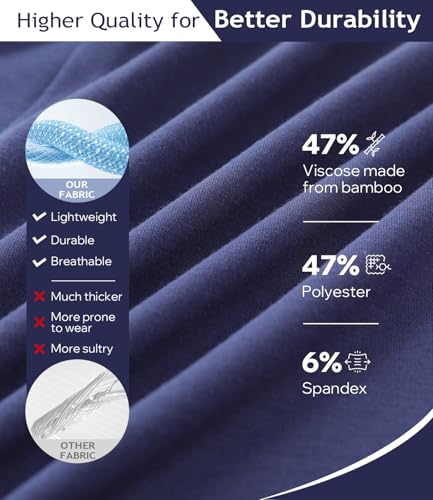 BAMBOO COOL Mens Underwear Boxers Moisture-wicking and Cool Men's Boxer Shorts Loose Fit Super Soft 4 Pack4