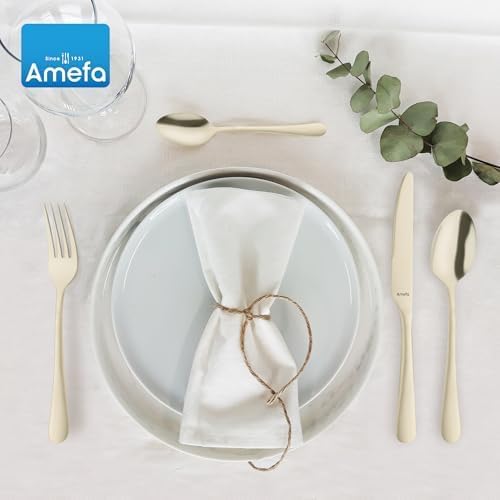 Miniatura 4 de Amefa Austin Black - Juego de cubiertos de acero inoxidable 180 de alta calidad, acabado negro satinado, juego de cubiertos para 4 personas, apto