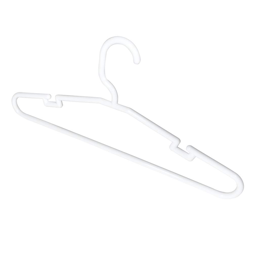 Grucce In Plastica Bianca Per Abiti 42 Cm | Confezione 25 O 50 Pezzi | Sottili E Resistenti Con Barra E Tacche