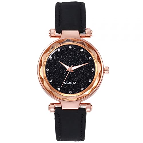 Reloj de pulsera para mujer, reloj de pulsera para mujer, reloj de pulsera para mujer, reloj de pulsera analógico de cuarzo, moderno, asimétrico, bicolor, regalo para ella, niñas y mujeres, negro,