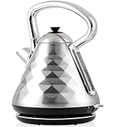 OVENTE Electric Kettle Hot Water Boiler Stainless Steel 1.7 L Automatic Shut-Off 1500W Cleo Colle...
