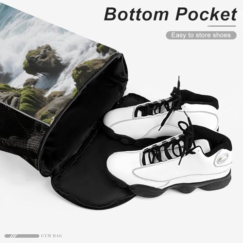 Mochila de gimnasio con cordón y estampado marino, perfecta para fitness y viajes de mujeres 4