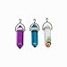Chenkou Craft Assorted 40pcs Glass Artificial stone Bullet Shape Healing Pointed Chakra Beads Crystal Stone Charms Pendants for Necklace Jewelry Making Gift