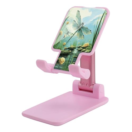 Support de téléphone portable pliable en métal sculpté libellule