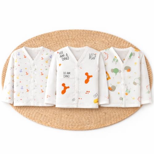 Image of Set of 100% Pure & Organic Muslin Unisex Full Sleeves Jhabla T-Shirt Cum Bundi | White Assorted Prints