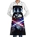 AOOEDM Apron Grembiule Divertente per Adulti Darth-Va-der, Star Wars Grembiule da Cucina con Tasche Bavaglino Resistente all'Acqua con Tasche Regolabili