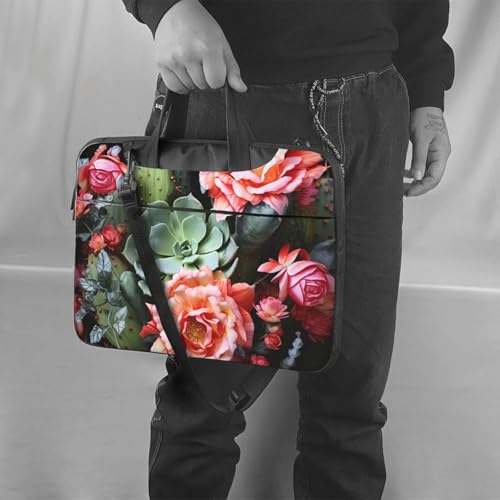 Bolso Maletín para Laptop con Flores y Cactus 14 pulgadas miniatura 2