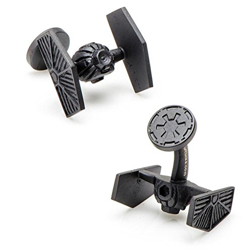 Star Wars Matte Black Tie Starfighter Cufflinks Novelty 1 x 1in