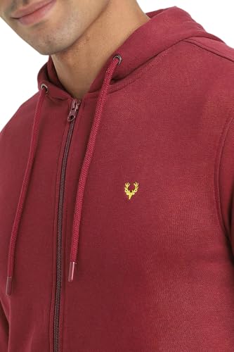 Image of Allen Solly Men's Hooded Neck Sweatshirt | 60% Cotton | Regular Fit | Full Seelves | Front Open Sweatshirt