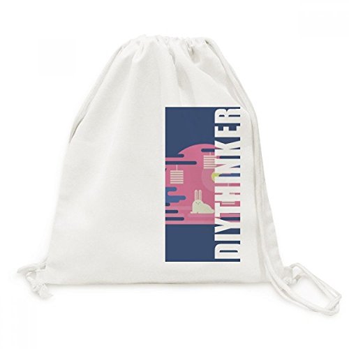 Toile drawstring backpack sac cordon nuage coloré durable