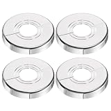 uxcell Wall Split Flange 4Pcs 62x10mm Cuttable ABS Round Shower Arm Flange