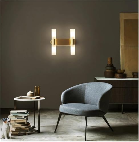 Lampe murale de luxe moderne avec éclairage LED blanc froid 4 lumières pour salon élégant