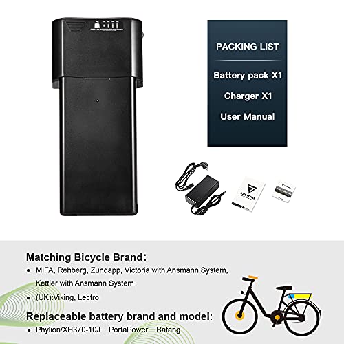 E-Bike Akku YOSE POWER 36V 10.4Ah für Ansmann Pedelec