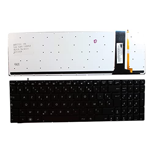 Clavier PC ASUS N56V de remplacement noir rétro-éclairé Keyboards4Laptops AZERTY